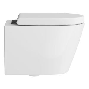 Arezzo Rimless Wall Hung Toilet (incl. Soft Close Seat with Matt Black Hinges)