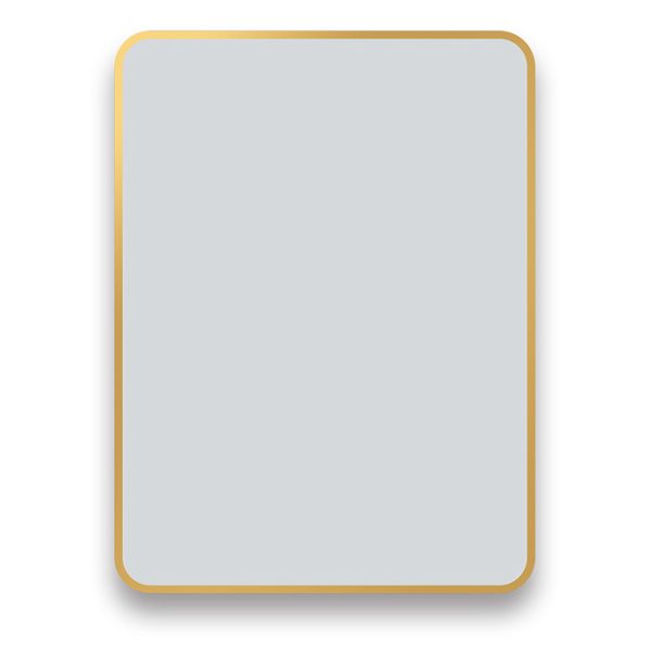 Arezzo Brushed Brass 800 x 600 Rectangular Mirror - Image 2