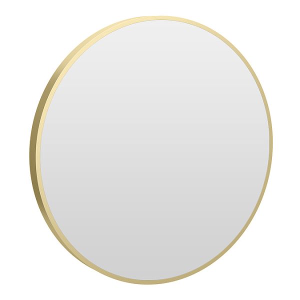 Arezzo Brushed Brass 600mm Round Mirror - Image 2