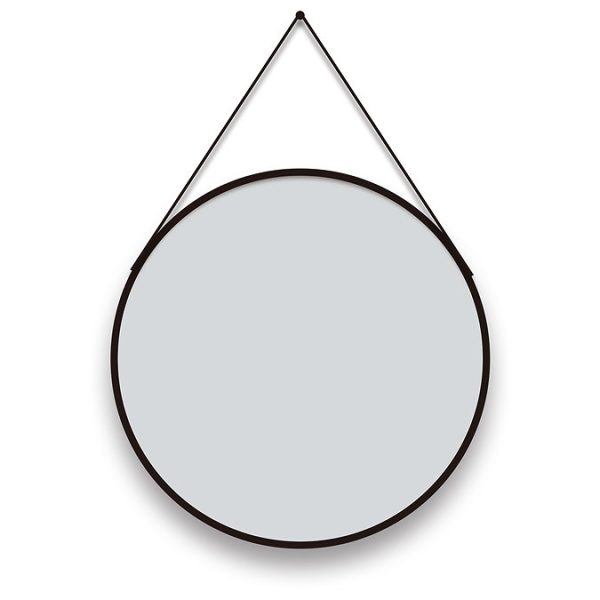 Arezzo Matt Black Hanging 600mm Round Bathroom Mirror - Image 2