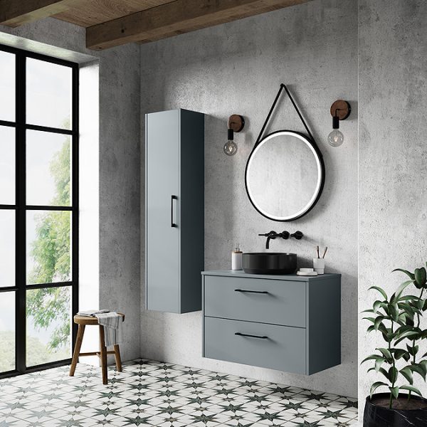 Arezzo Matt Black 600mm Round LED Illuminated Anti Fog Bathroom Mirror - Image 2