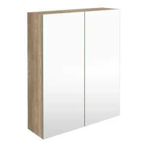 Arezzo 600 Rustic Oak 2 Door Mirror Cabinet