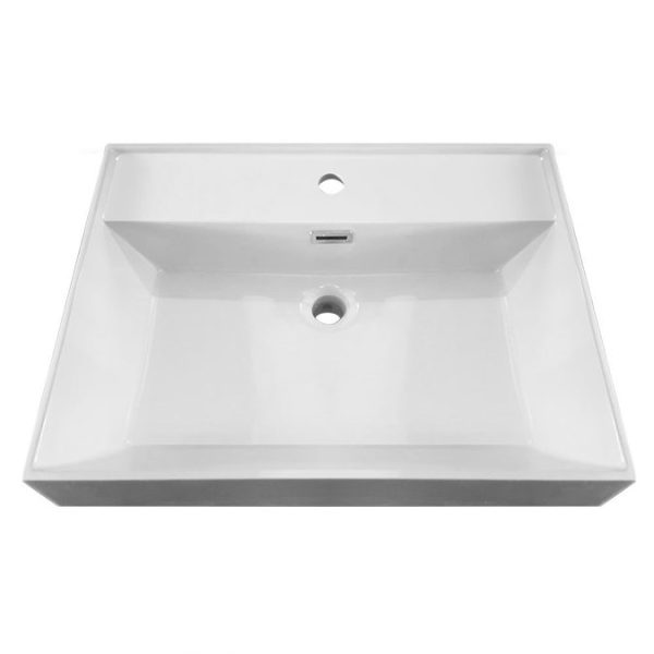 Arezzo 600 Gloss White Matt Black Framed 2 Drawer Vanity Unit with Countertop Basin - Image 3