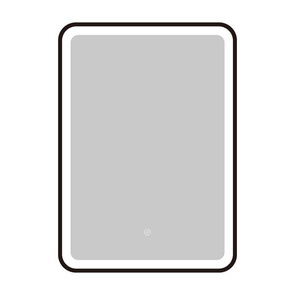 Arezzo Matt Black 500 x 700 LED Illuminated Border Mirror with Touch Sensor + Anti Fog - Image 3