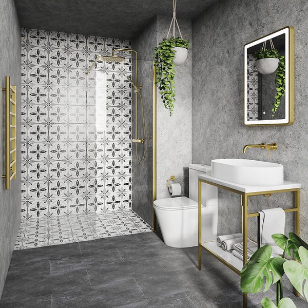 Arezzo 500 x 700mm Brushed Brass LED Mirror with Touch Sensor, Dimmer and Anti Fog - Image 4
