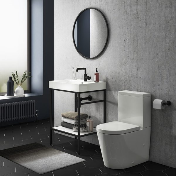 Arezzo Matt Black 700mm Round Mirror - Image 2