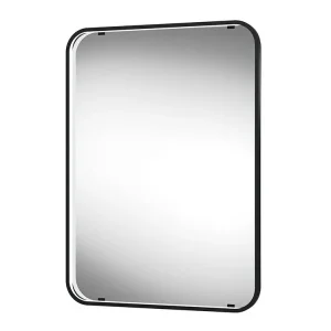 Arezzo Matt Black 500 x 700mm Rectangular LED Illuminated Bathroom Mirror with Infrared Sensor & Anti Fog