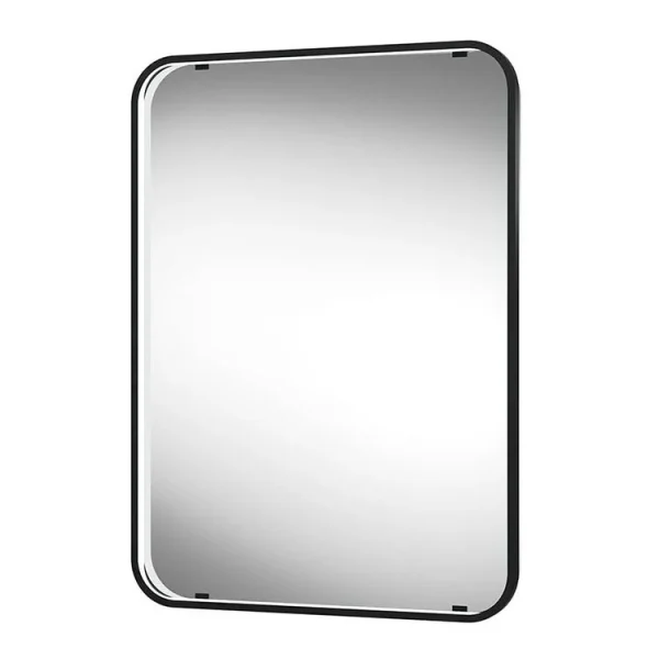 Arezzo Matt Black 500 x 700mm Rectangular LED Illuminated Bathroom Mirror with Infrared Sensor & Anti Fog