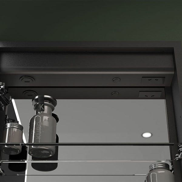 Arezzo 500 x 700mm Recessed LED Illuminated Bathroom Mirror Cabinet with Touch Sensor, Shaver Socket & Anti Fog - Image 2