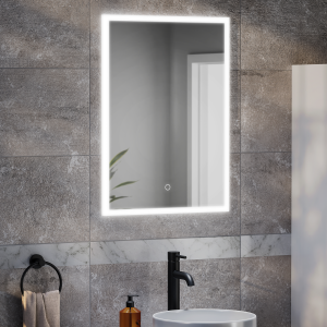 Arezzo 500 x 700mm Recessed LED Illuminated Bathroom Mirror Cabinet with Touch Sensor, Shaver Socket & Anti Fog