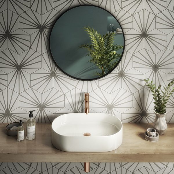 Arezzo Matt Black 800mm Round Mirror - Image 2