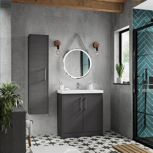 Arezzo Chrome 800mm Round LED Illuminated Anti Fog Bathroom Mirror - Image 2