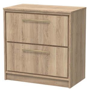Arezzo Moda 800mm Rustic Oak Floor Standing 2 Drawer Countertop Vanity Unit with Brushed Brass Handles