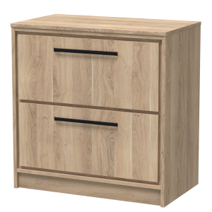 Arezzo Moda 800mm Rustic Oak Floor Standing 2 Drawer Countertop Vanity Unit with Matt Black Handles