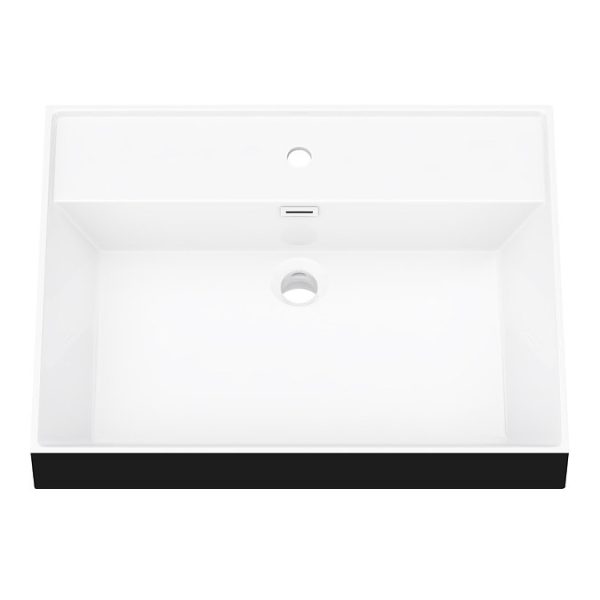 Arezzo Countertop Basin Unit   Gloss White with Black Frame   800mm incl. Matt Black Basin - Image 2