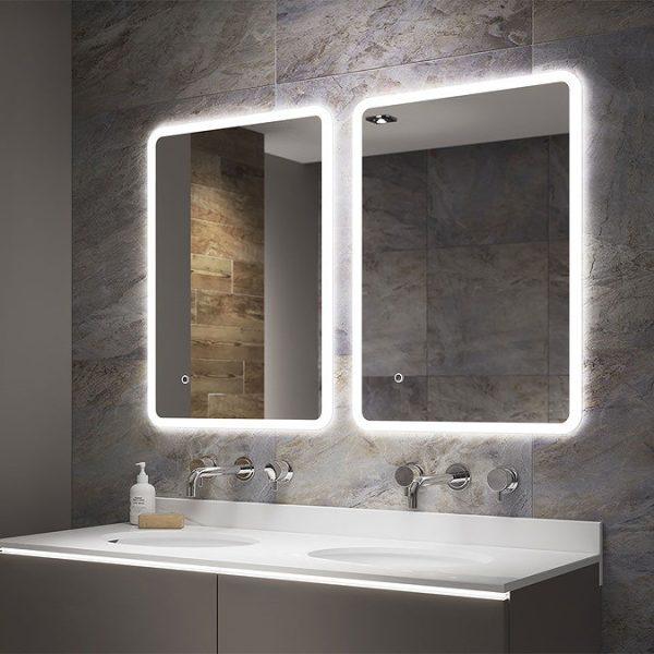 Arezzo 800 x 600mm Ultra Slim LED Illuminated Bathroom Mirror with Anti Fog - Image 6