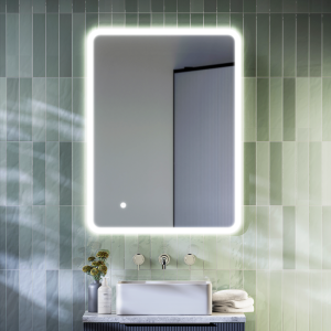 Arezzo 800 x 600mm Ultra Slim LED Illuminated Bathroom Mirror with Anti Fog