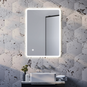 Arezzo 500 x 700mm Ultra Slim LED Illuminated Bathroom Mirror with Touch Sensor and Anti Fog