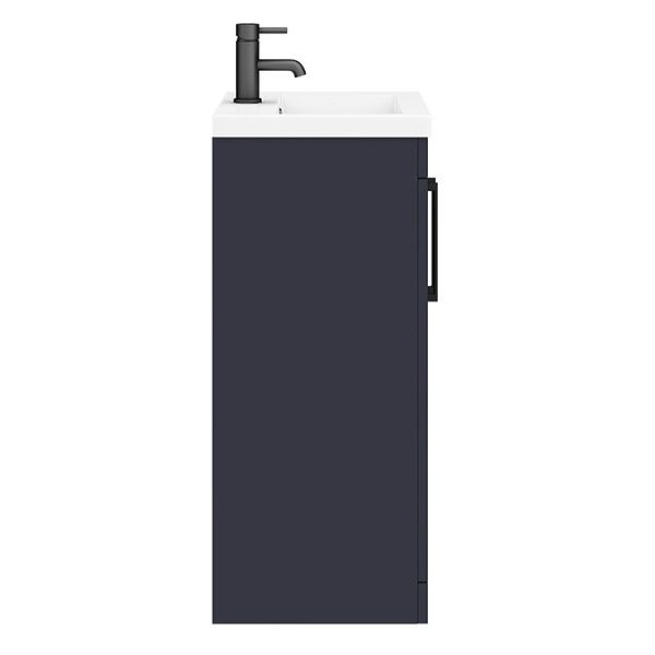 Arezzo 500 Matt Blue Floor Standing Vanity Unit with Matt Black Handles - Image 2