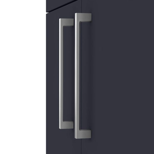 Arezzo 500 Matt Blue Floor Standing Vanity Unit with Chrome Handles - Image 4