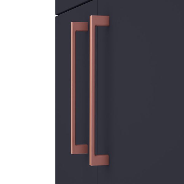 Arezzo 500 Matt Blue Floor Standing Vanity Unit with Rose Gold Handles - Image 2