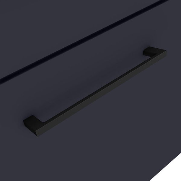 Arezzo 500 Matt Blue Wall Hung 1 Drawer Vanity Unit with Matt Black Handle - Image 4