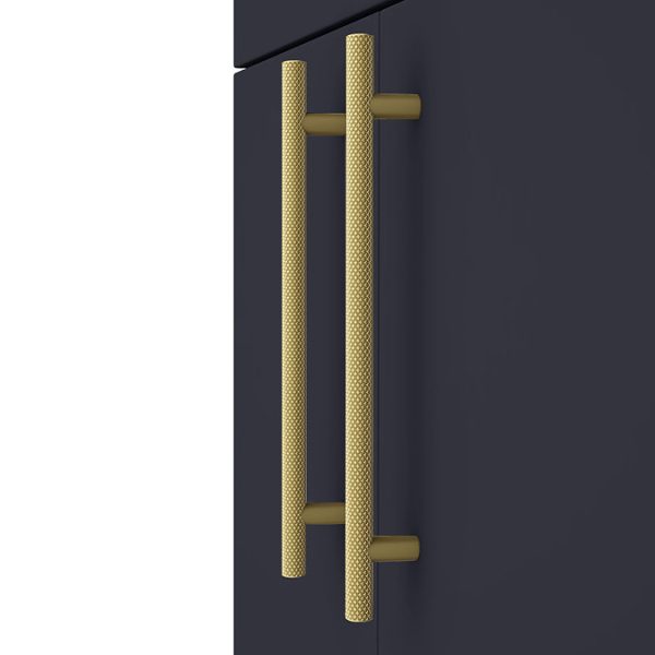 Arezzo Floor Standing Countertop Vanity Unit   Matt Blue   600mm with Industrial Style Brushed Brass Handles - Image 2