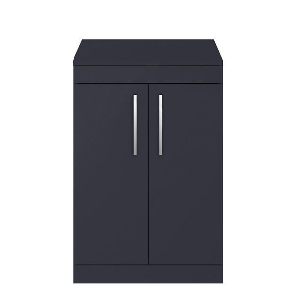 Arezzo Floor Standing Countertop Vanity Unit   Matt Blue   600mm with Chrome Handles - Image 4