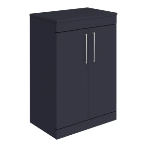 Arezzo Floor Standing Countertop Vanity Unit   Matt Blue   600mm with Chrome Handles
