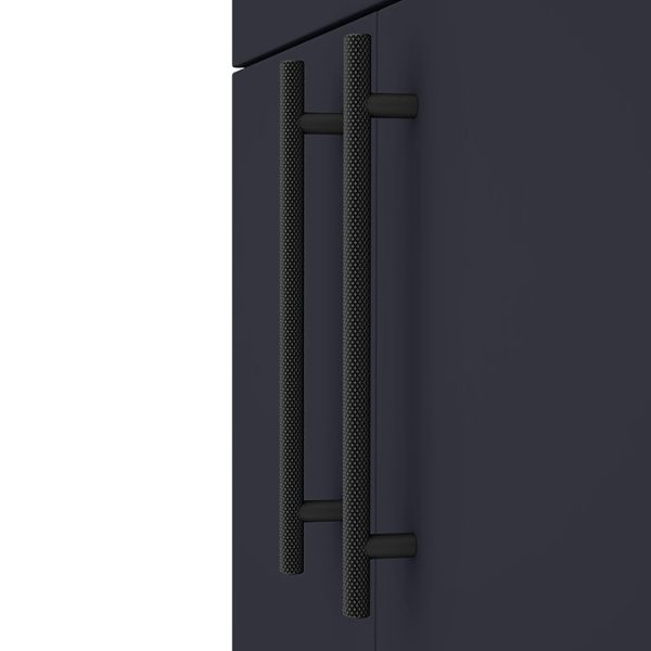 Arezzo Floor Standing Countertop Vanity Unit   Matt Blue   600mm with Industrial Style Matt Black Handles - Image 2
