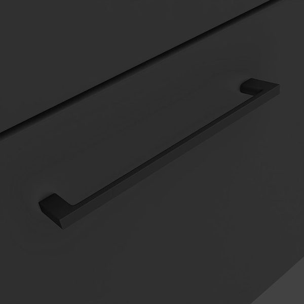 Arezzo 600 Matt Black Wall Hung Vanity Unit with Matt Black Basin + Handle - Image 5