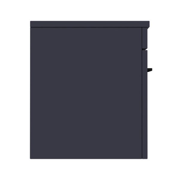 Arezzo Wall Hung Countertop Vanity Unit   Matt Blue   600mm with Matt Black Handle - Image 2