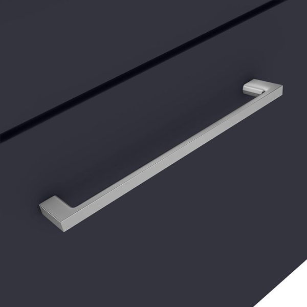 Arezzo Wall Hung Countertop Vanity Unit   Matt Blue   600mm with Chrome Handle - Image 3