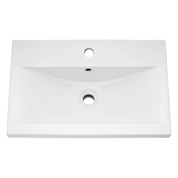 Arezzo 600 Matt Black Wall Hung 2 Drawers Vanity Unit with Brushed Brass Handles - Image 3