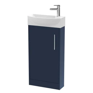 Arezzo Matt Blue 450mm 1TH Floor Standing Cloakroom Vanity Unit
