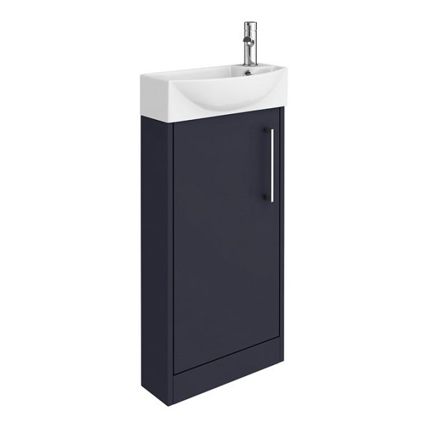 Arezzo Matt Blue 450mm 1TH Floor Standing Cloakroom Vanity Unit - Image 2