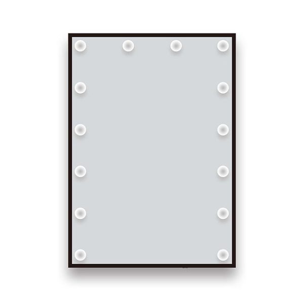 Arezzo Bulb Matt Black 500 x 700mm LED Illuminated Mirror with Motion Sensor + Anti Fog - Image 3