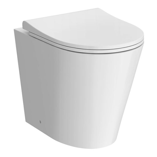 Arezzo Back to Wall Toilet (incl. Slim Soft Close Seat with Matt Black Hinges) - Image 5