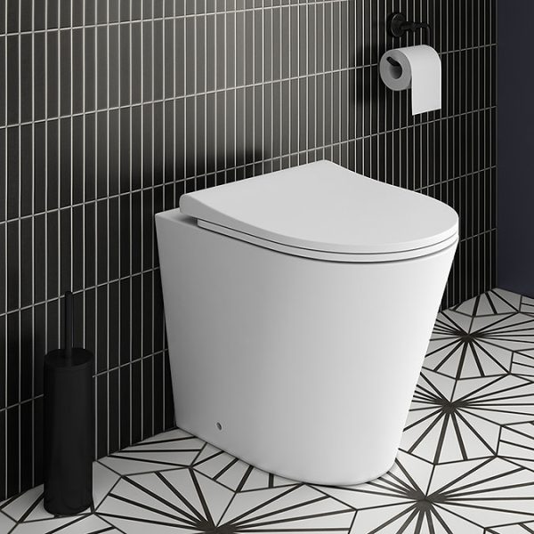 Arezzo Back to Wall Toilet (incl. Slim Soft Close Seat with Matt Black Hinges) - Image 2