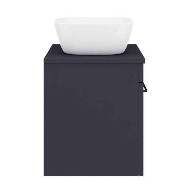Arezzo Wall Hung Countertop Basin Unit   Blue with Black Handle   600mm inc. Basin - Image 7