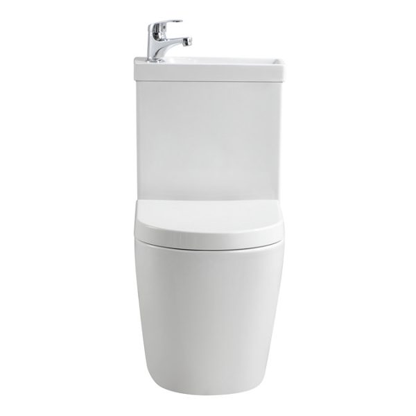 Arezzo Space Saving Combined Two In One Wash Basin + Rimless Toilet - Image 4