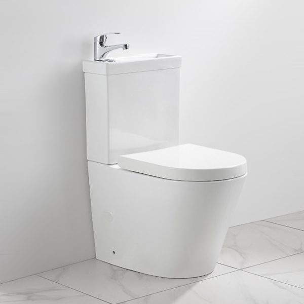 Arezzo Space Saving Combined Two In One Wash Basin + Rimless Toilet - Image 6