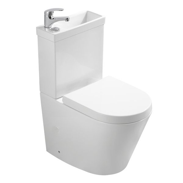 Arezzo Space Saving Combined Two In One Wash Basin + Rimless Toilet - Image 3