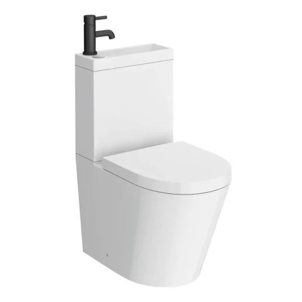Arezzo Space Saving Combined Two In One Wash Basin + Rimless Toilet