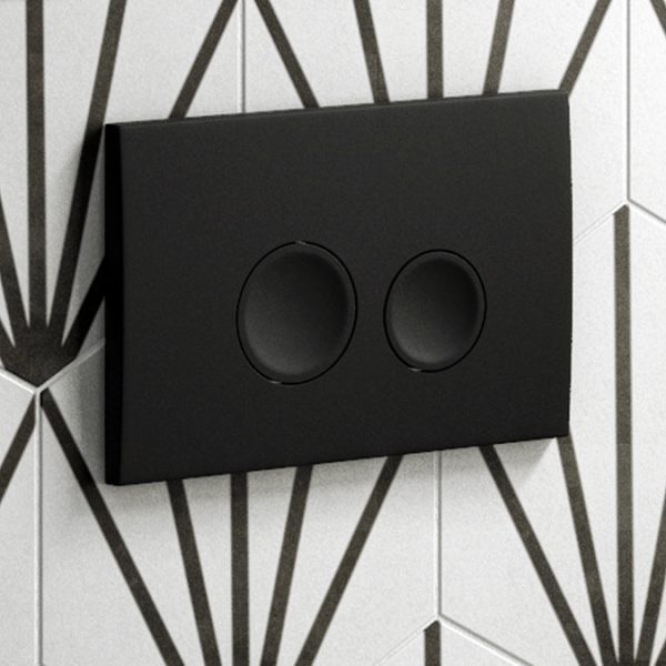 Arezzo Compact Toilet Frame with Wall Hung Toilet, Matt Black Flush Plate and Hinges - Image 3