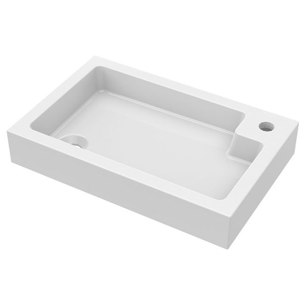Arezzo Rustic Oak 2 In 1 Wash Basin & Toilet (500mm Wide x 300mm) incl. Brushed Brass Flush - Image 3