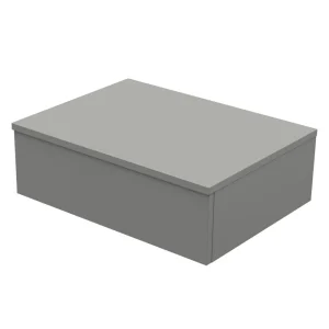 Arezzo Wall Hung Countertop Basin Shelf with Drawer   Matt Grey   600 x 450mm