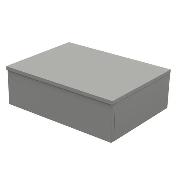 Arezzo Wall Hung Countertop Basin Shelf with Drawer   Matt Grey   600 x 450mm