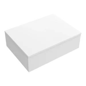 Arezzo Wall Hung Countertop Basin Shelf with Drawer   Matt White   600 x 450mm