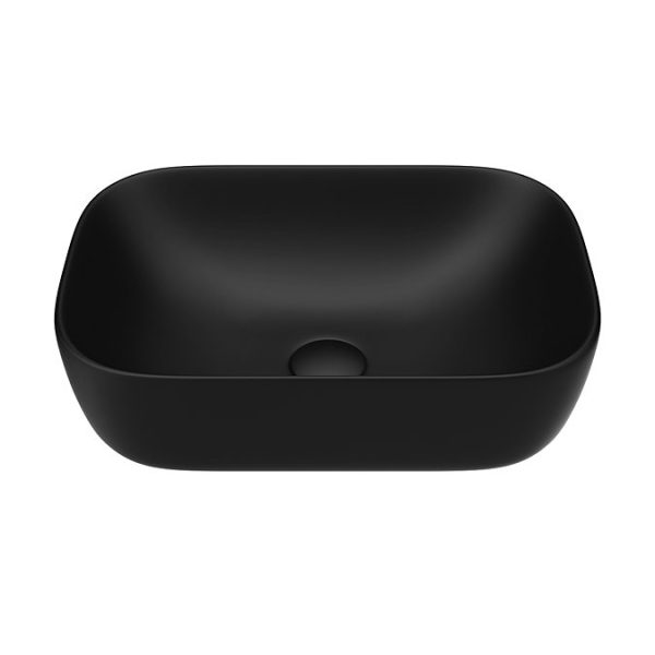 Arezzo Floating Basin Shelf with Drawer   Matt White   600mm incl. Black Curved Rectangular Basin - Image 5